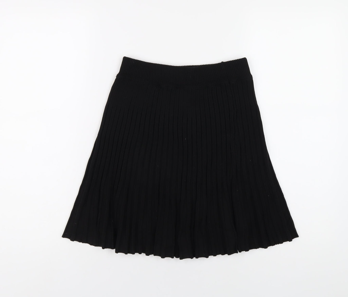 Princess Polly Womens Black Viscose Pleated Skirt Size M