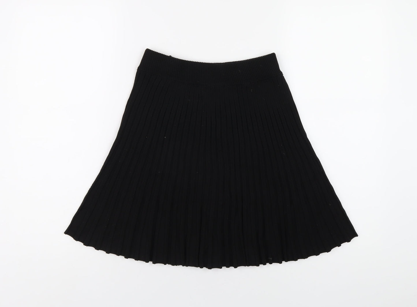 Princess Polly Womens Black Viscose Pleated Skirt Size M