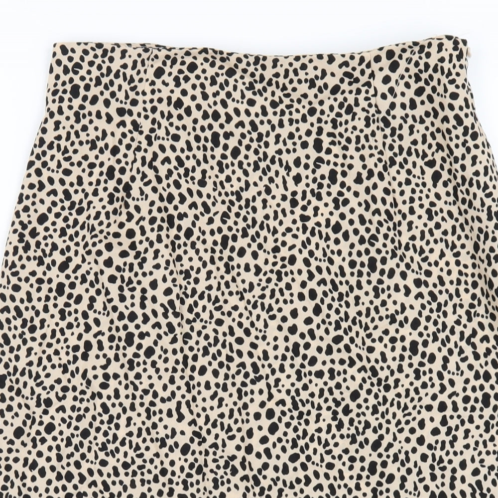 Nasty Gal Womens Beige Geometric Polyester A-Line Skirt Size 10 Zip