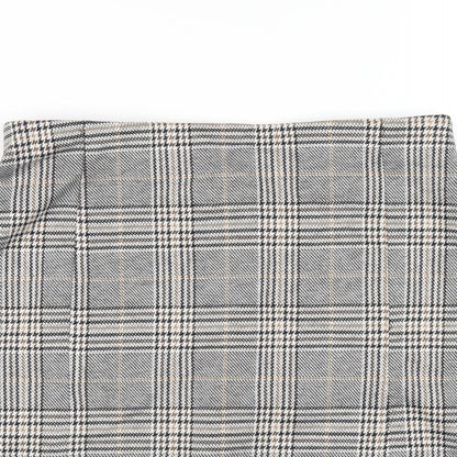 H&M Womens Grey Plaid Polyester Mini Skirt Size S