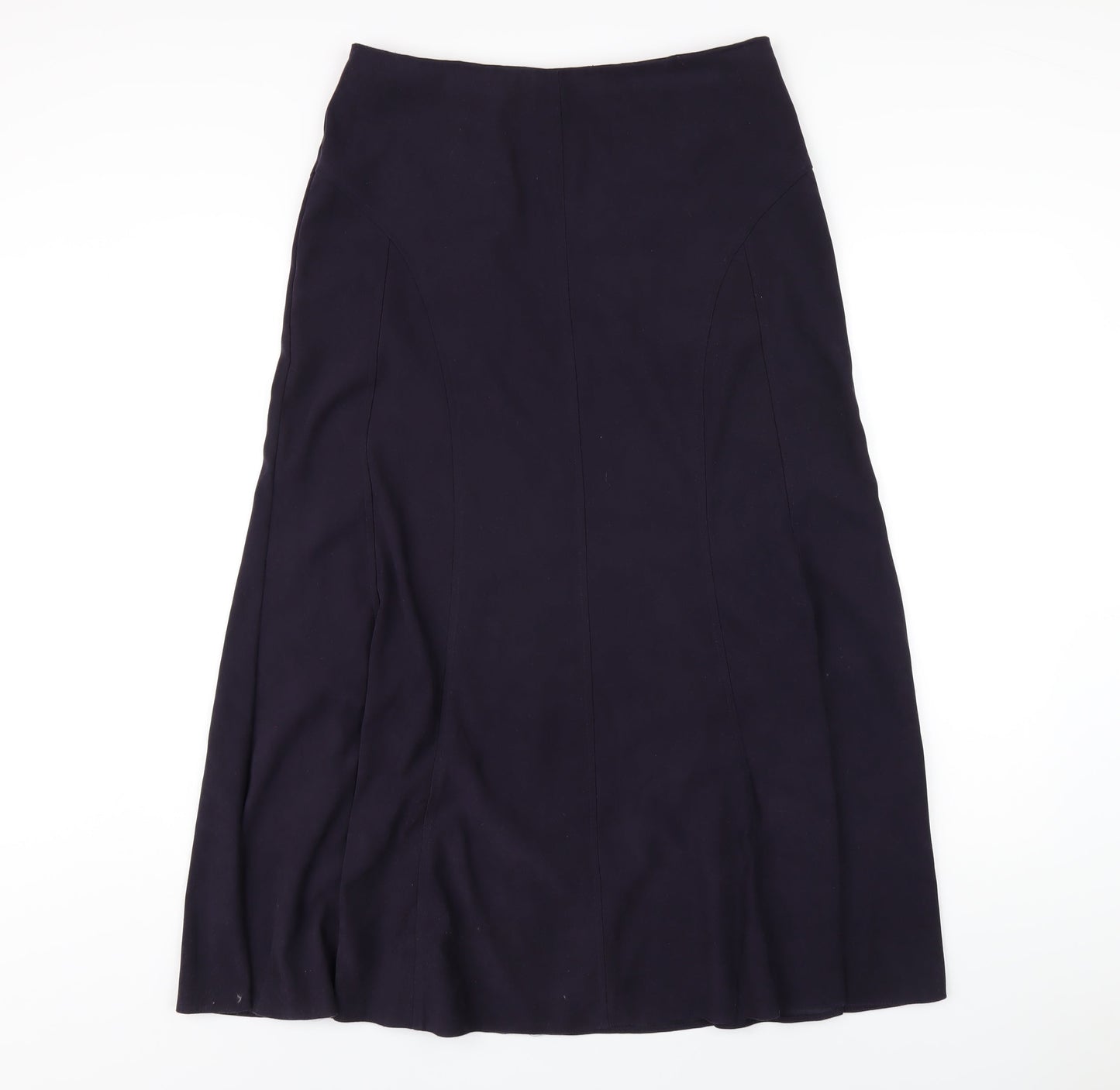 BHS Womens Purple Polyester A-Line Skirt Size 10 Zip