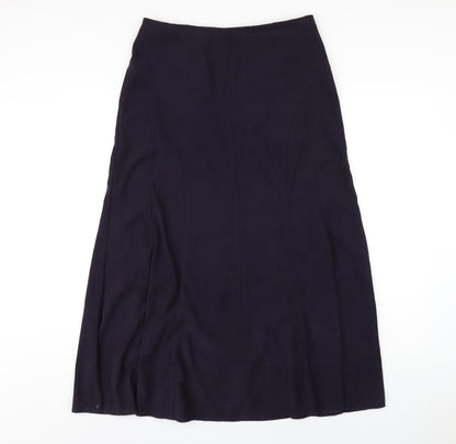 BHS Womens Purple Polyester A-Line Skirt Size 10 Zip