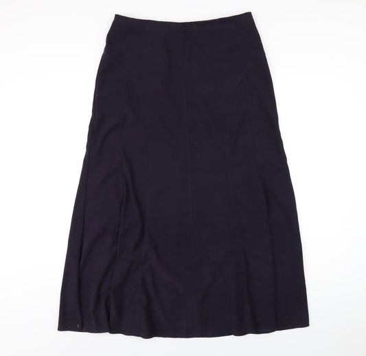 BHS Womens Purple Polyester A-Line Skirt Size 10 Zip