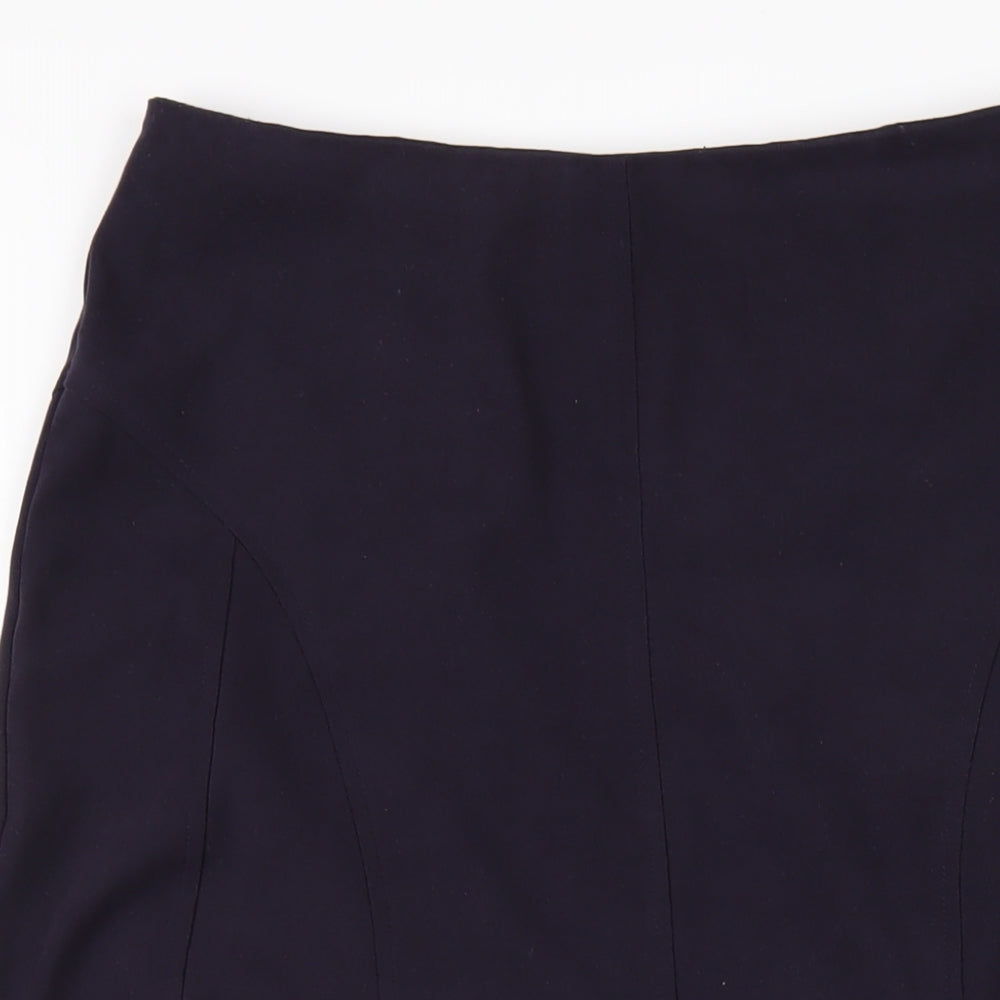 BHS Womens Purple Polyester A-Line Skirt Size 10 Zip