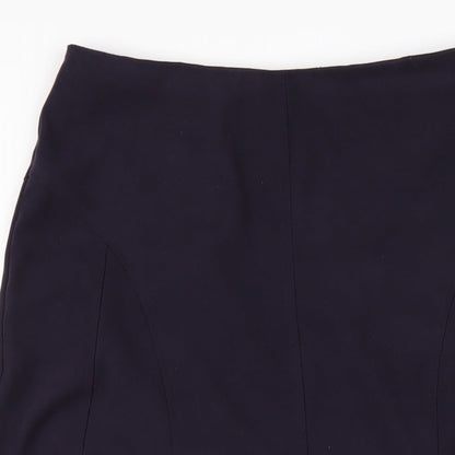 BHS Womens Purple Polyester A-Line Skirt Size 10 Zip