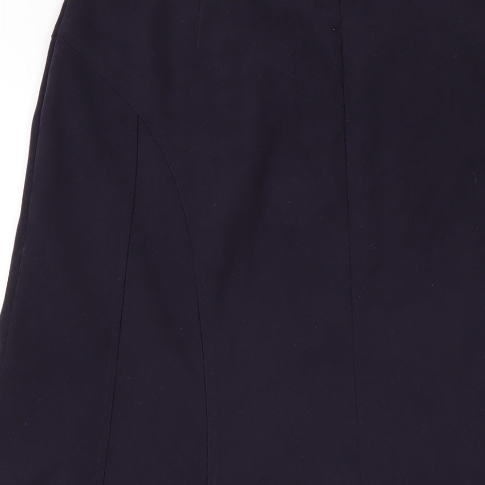 BHS Womens Purple Polyester A-Line Skirt Size 10 Zip