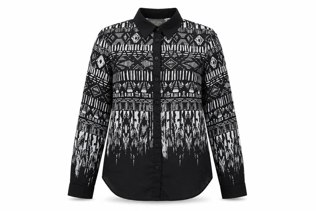 Womens UK Size XS Bob Mackie Black Basic Button-Up