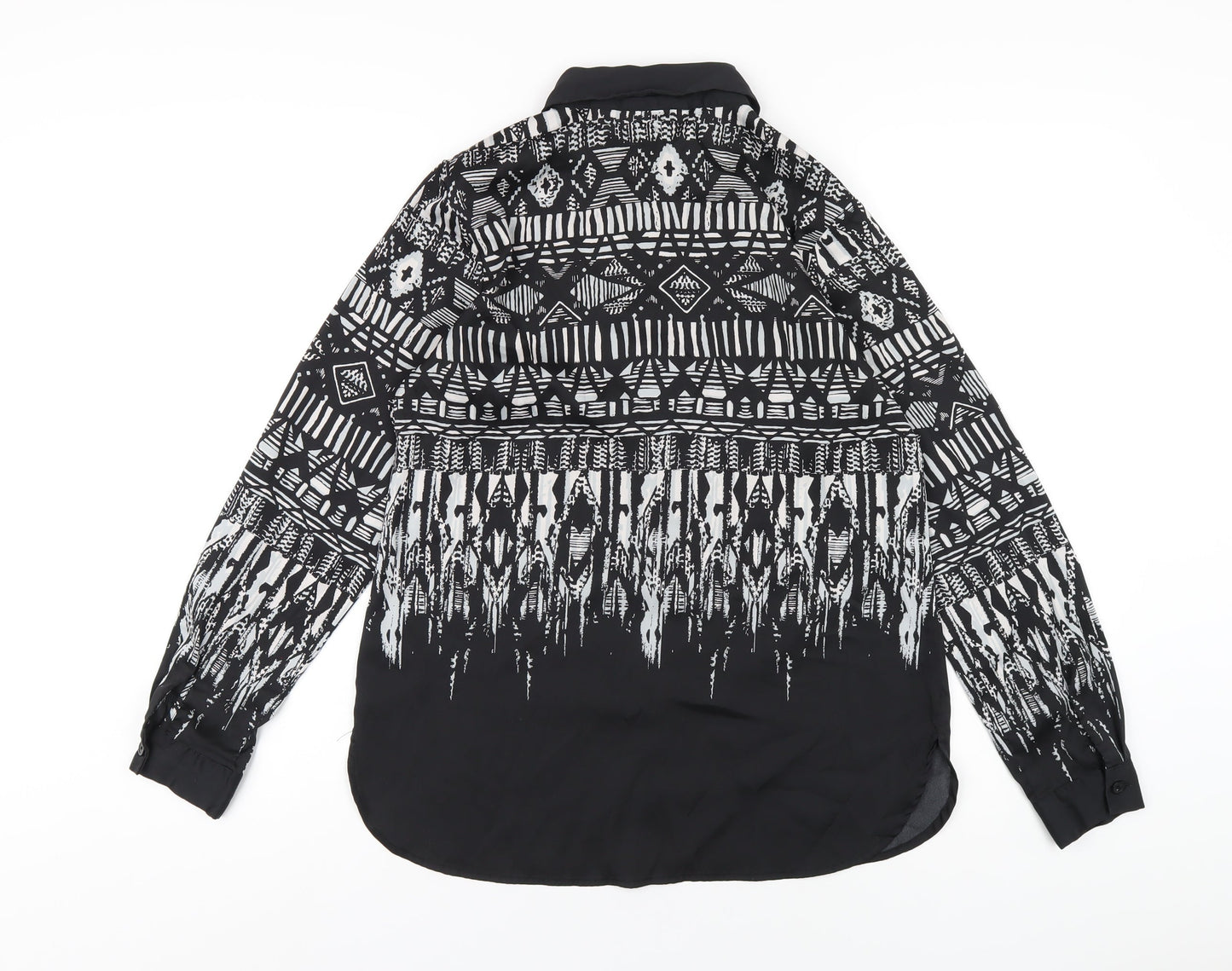 Womens UK Size XS Bob Mackie Black Basic Button-Up