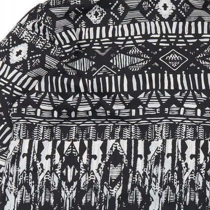 Womens UK Size XS Bob Mackie Black Basic Button-Up