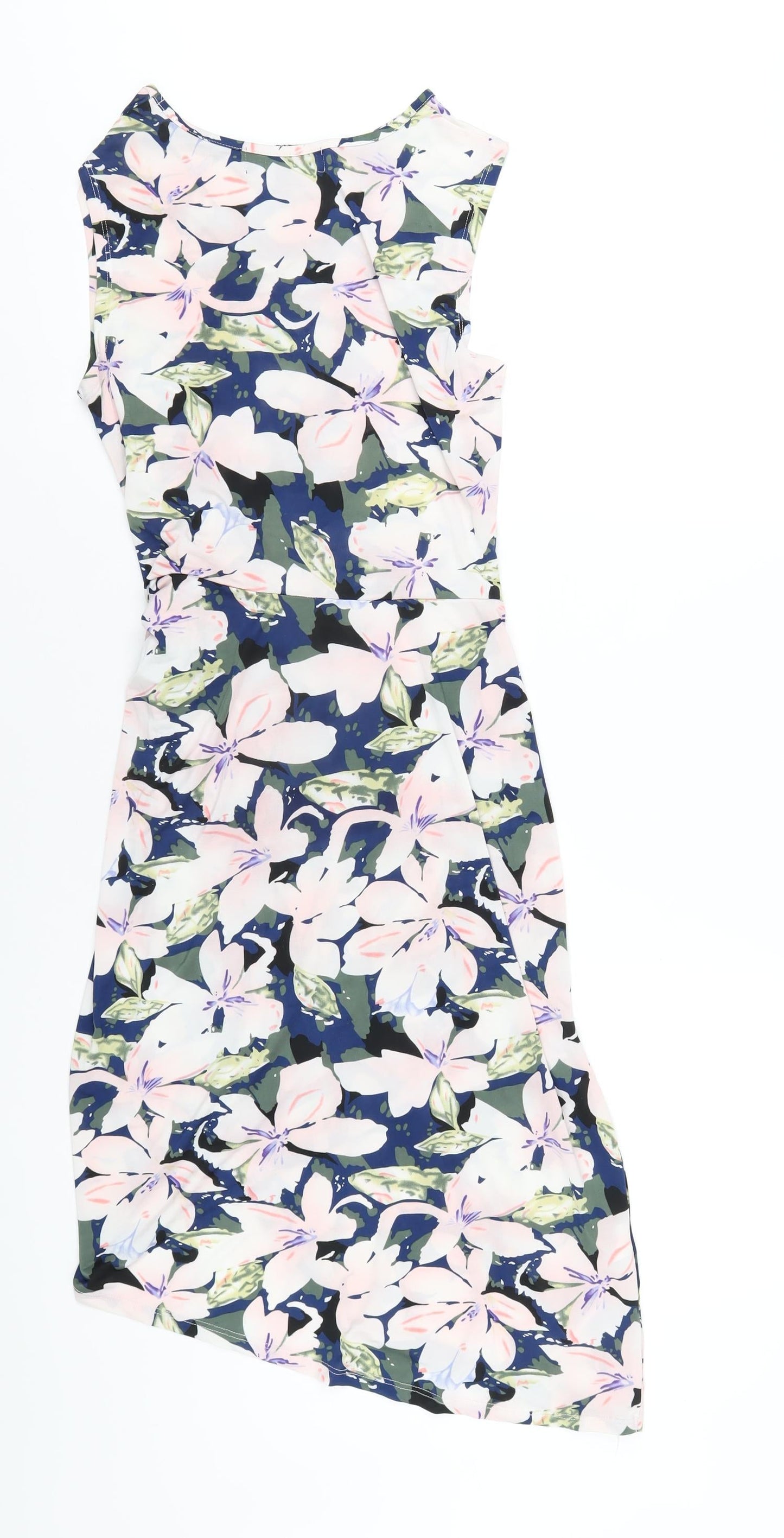 Mela London Womens Multicoloured Floral Polyester Bodycon Size 10 Round Neck Pullover