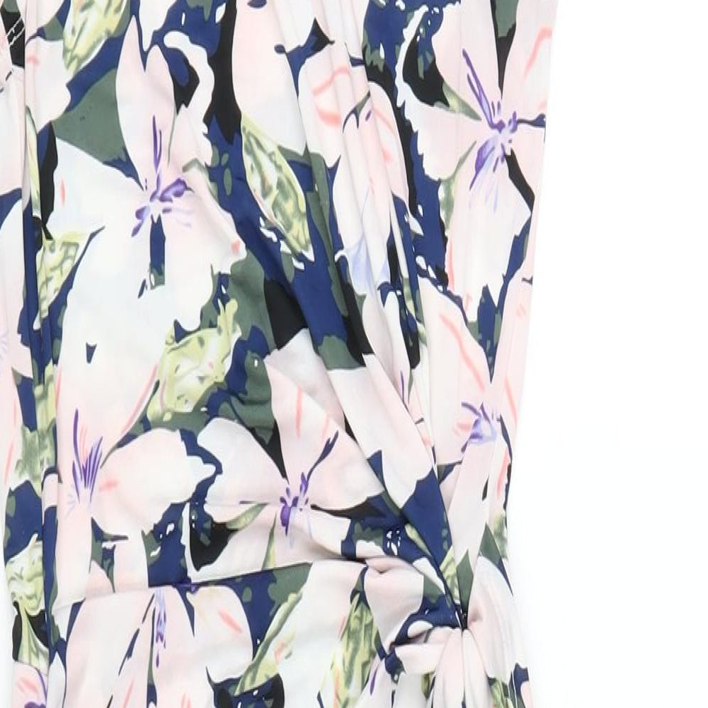 Mela London Womens Multicoloured Floral Polyester Bodycon Size 10 Round Neck Pullover