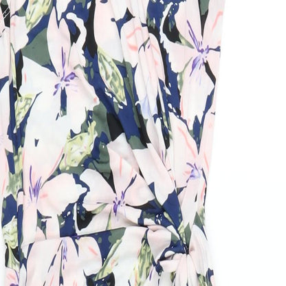 Mela London Womens Multicoloured Floral Polyester Bodycon Size 10 Round Neck Pullover