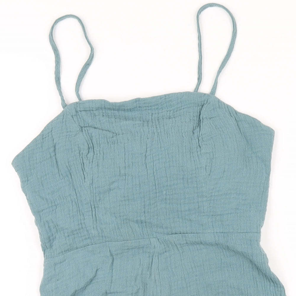 Nasty Gal Womens Blue Polyester Playsuit One-Piece Size 8 Zip