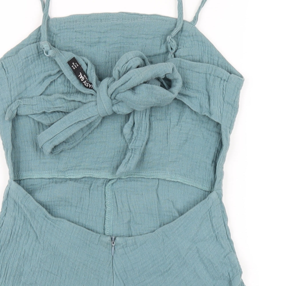 Nasty Gal Womens Blue Polyester Playsuit One-Piece Size 8 Zip