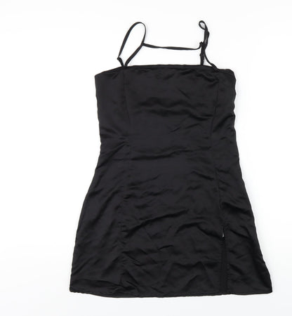 As You Womens Black Polyester Mini Size 10 Square Neck Zip