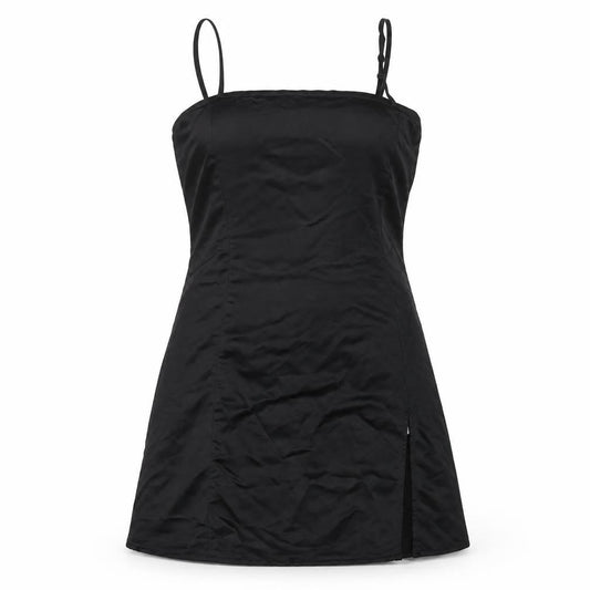 Front view of As You women’s black polyester mini, size UK 10, square neck zip