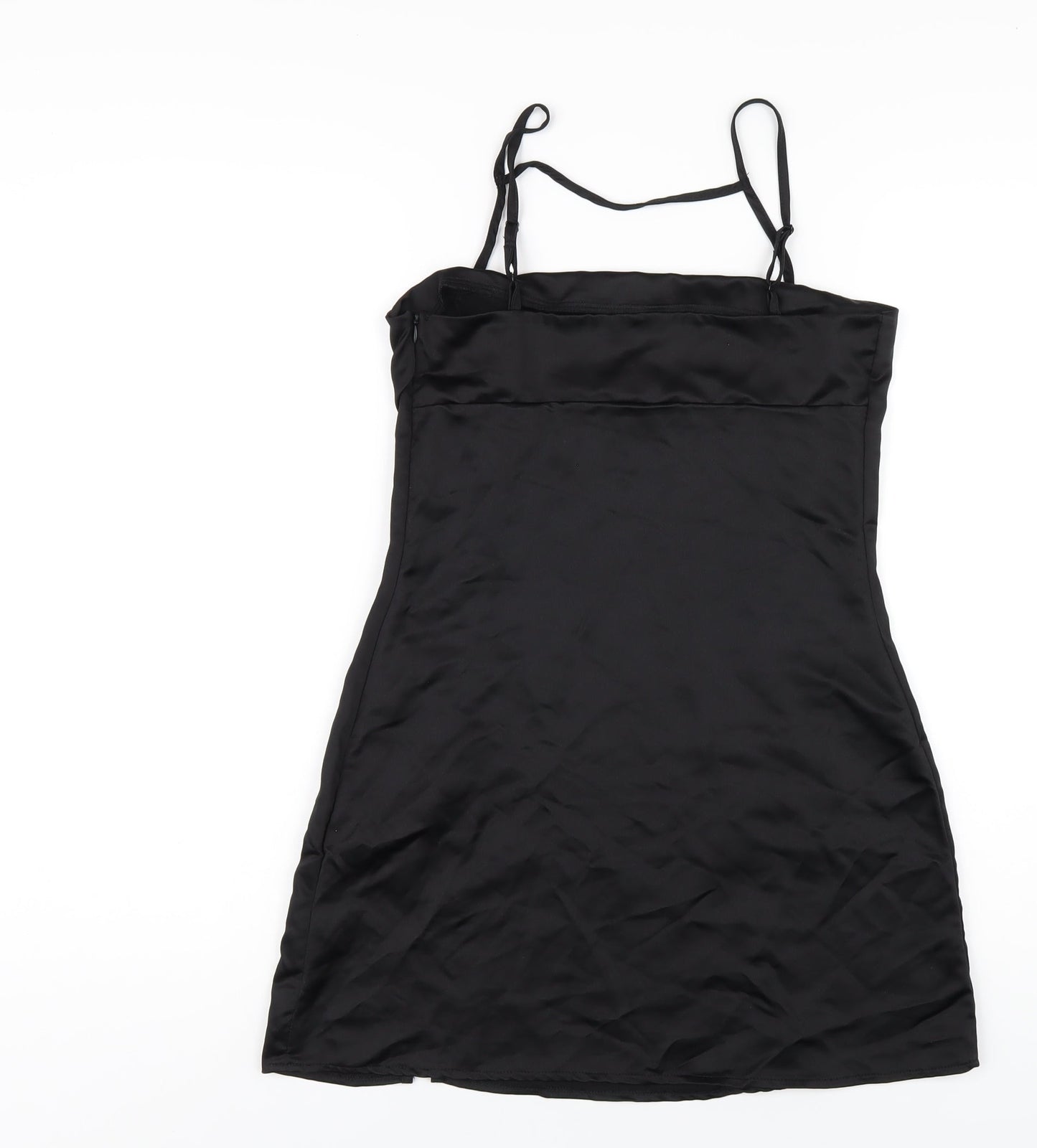 As You Womens Black Polyester Mini Size 10 Square Neck Zip