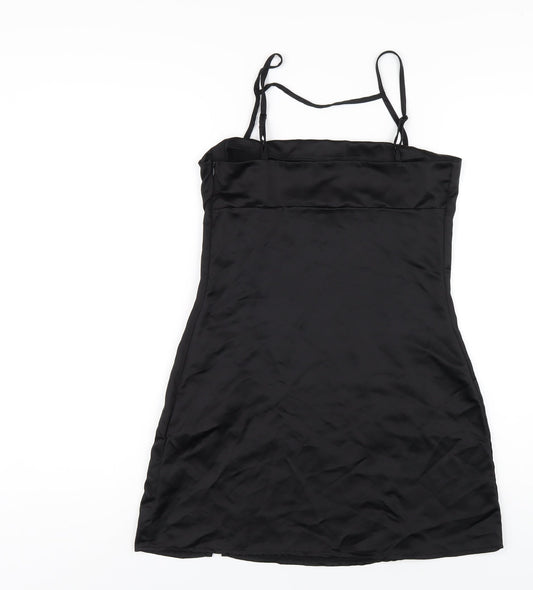 As You Womens Black Polyester Mini Size 10 Square Neck Zip