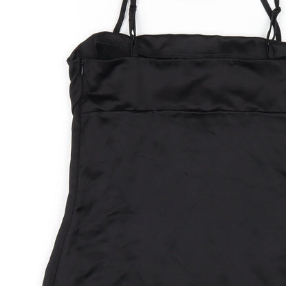 As You Womens Black Polyester Mini Size 10 Square Neck Zip