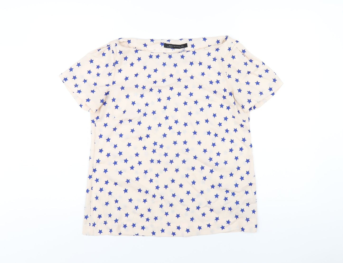 Womens UK Size M Zara Pink Basic T-Shirt