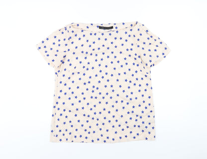 Womens UK Size M Zara Pink Basic T-Shirt