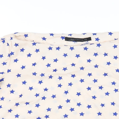 Womens UK Size M Zara Pink Basic T-Shirt