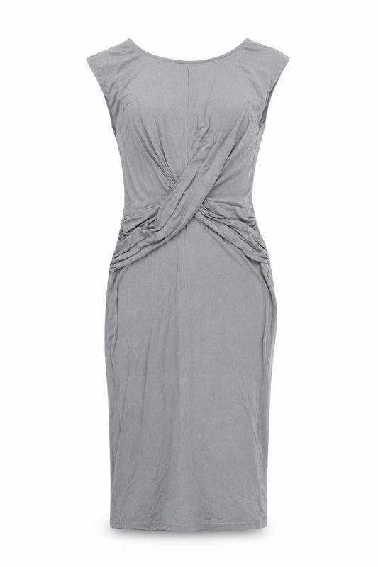 AX Paris Womens Grey Viscose Bodycon Size 8 Round Neck Pullover