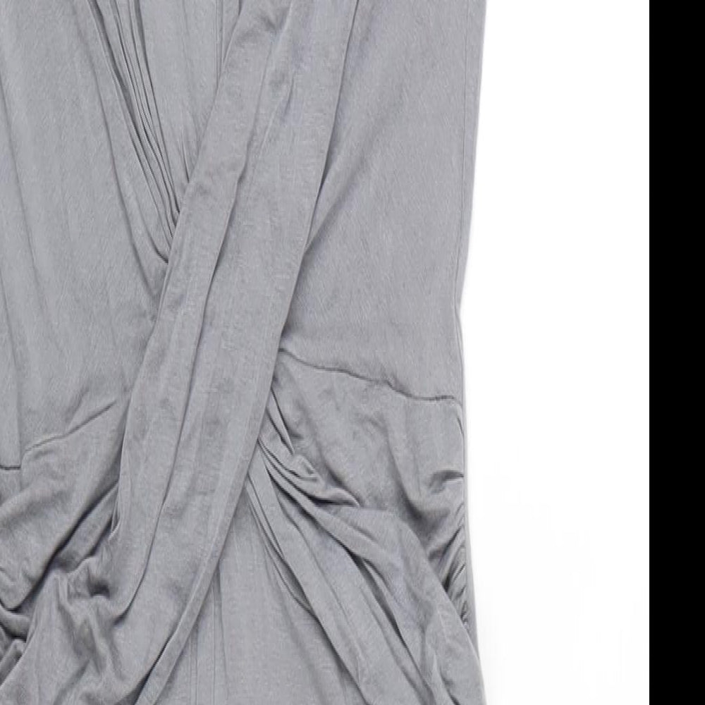 AX Paris Womens Grey Viscose Bodycon Size 8 Round Neck Pullover