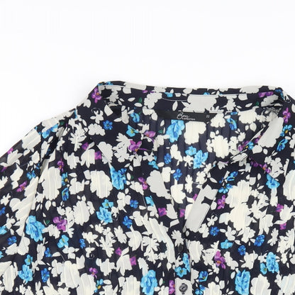 Bonmarché Womens Multicoloured Floral Polyester Basic Button-Up Size 22 Collared
