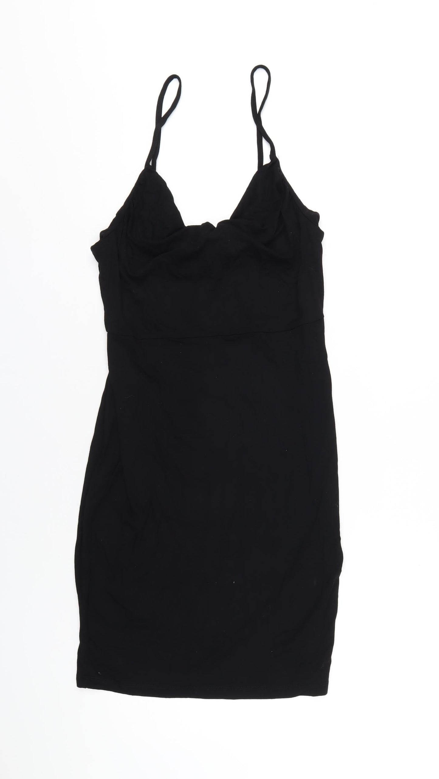 ASOS Womens Black Viscose Mini Size 10 Cowl Neck Pullover
