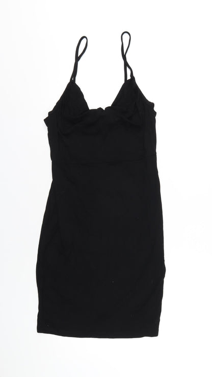 ASOS Womens Black Viscose Mini Size 10 Cowl Neck Pullover