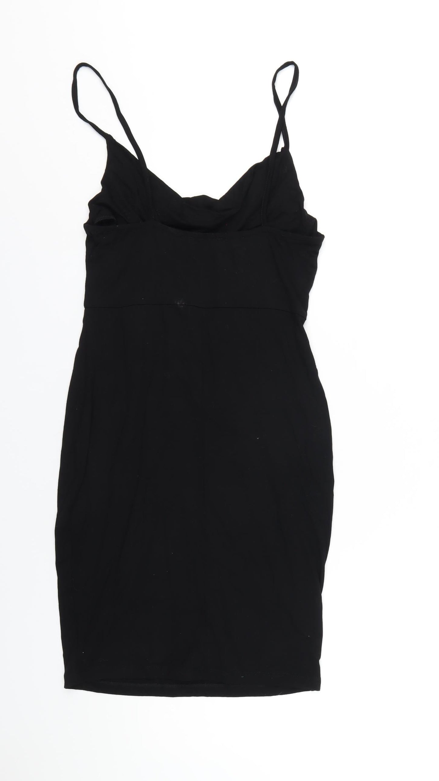 ASOS Womens Black Viscose Mini Size 10 Cowl Neck Pullover