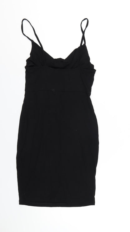 ASOS Womens Black Viscose Mini Size 10 Cowl Neck Pullover