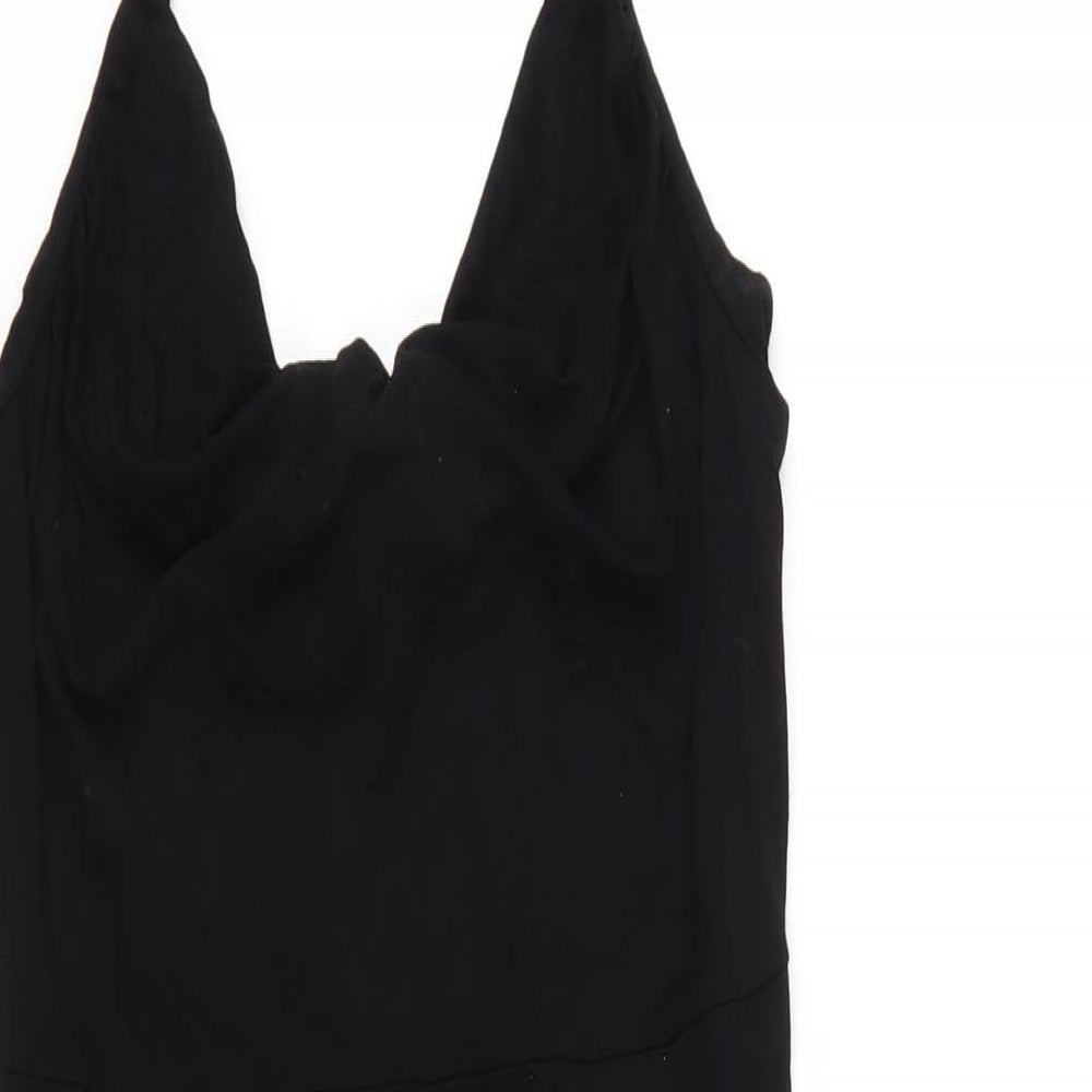ASOS Womens Black Viscose Mini Size 10 Cowl Neck Pullover