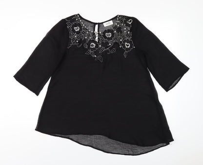 Womens UK Size S Wallis Black Basic Blouse