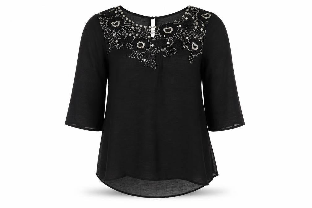 Womens UK Size S Wallis Black Basic Blouse