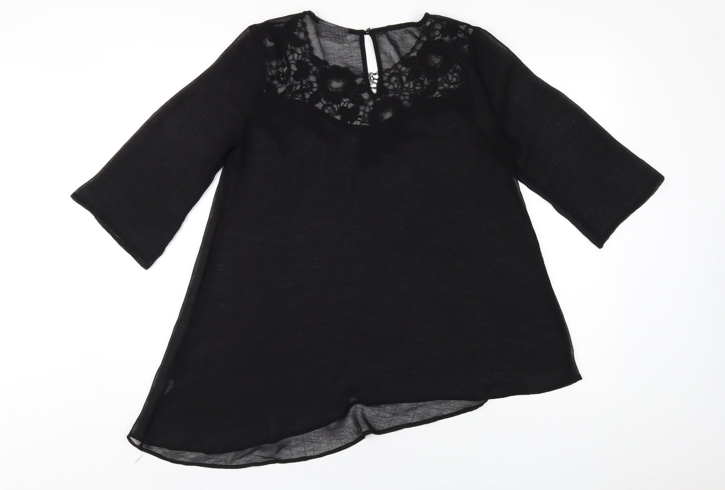 Womens UK Size S Wallis Black Basic Blouse