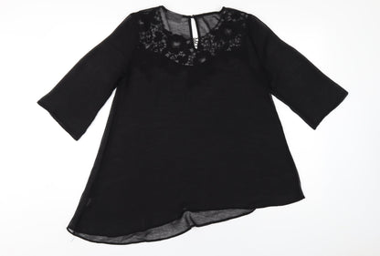 Womens UK Size S Wallis Black Basic Blouse