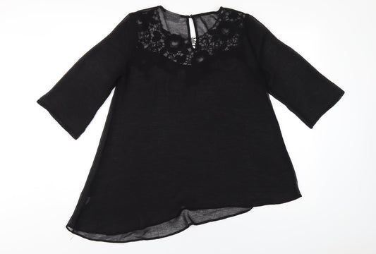 Womens UK Size S Wallis Black Basic Blouse