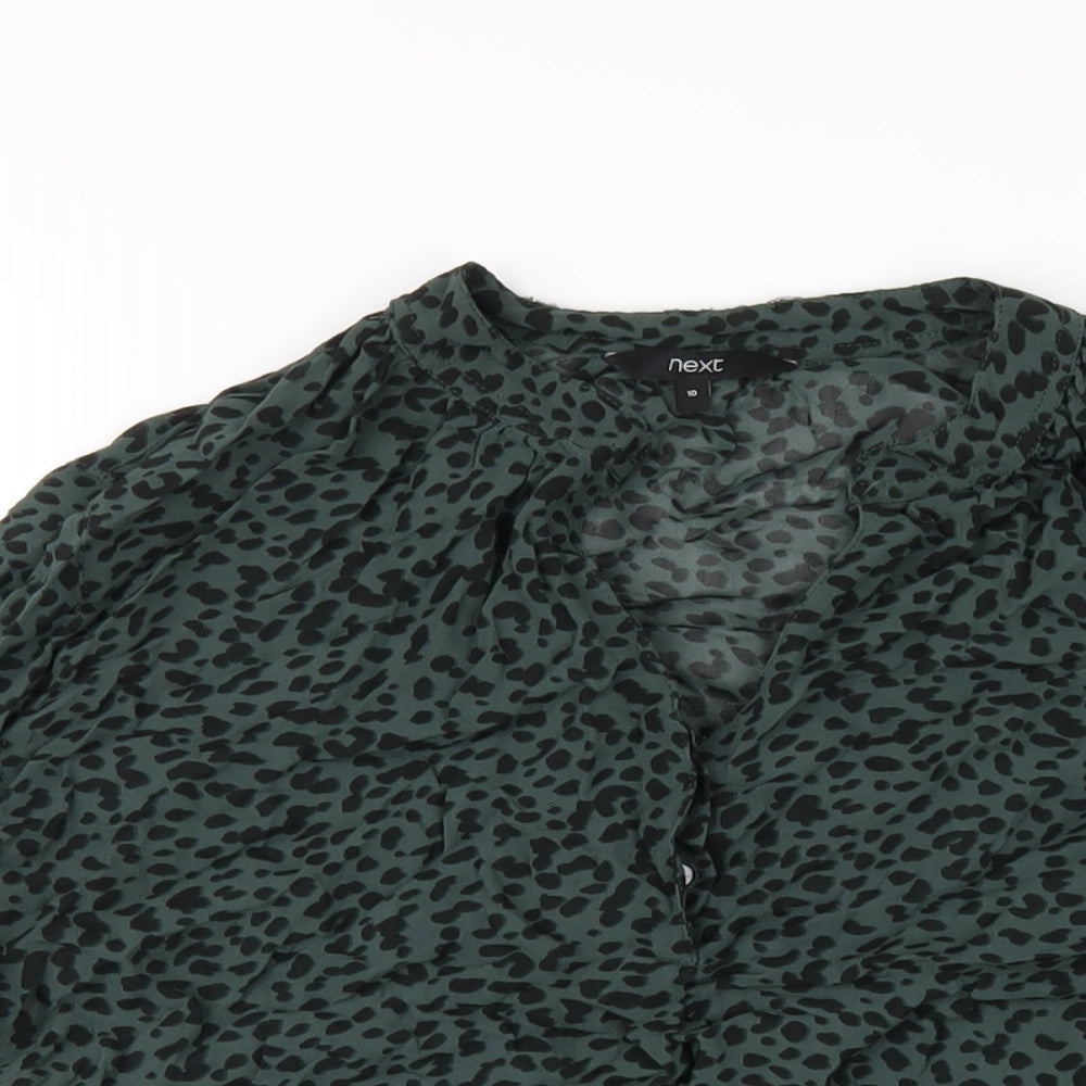 Womens UK Size 10 NEXT Green Basic Blouse