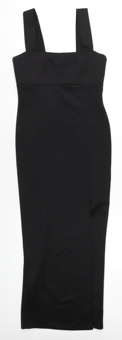 ASOS Womens Black Polyester Bodycon Size 12 Square Neck Pullover