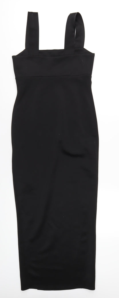 ASOS Womens Black Polyester Bodycon Size 12 Square Neck Pullover