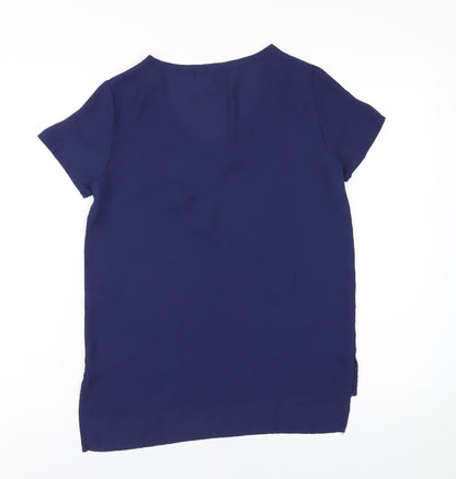 Soprano Womens Blue Polyester Basic T-Shirt Size XS Round Neck
