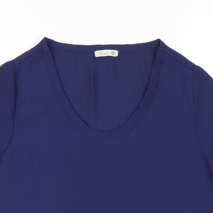 Soprano Womens Blue Polyester Basic T-Shirt Size XS Round Neck