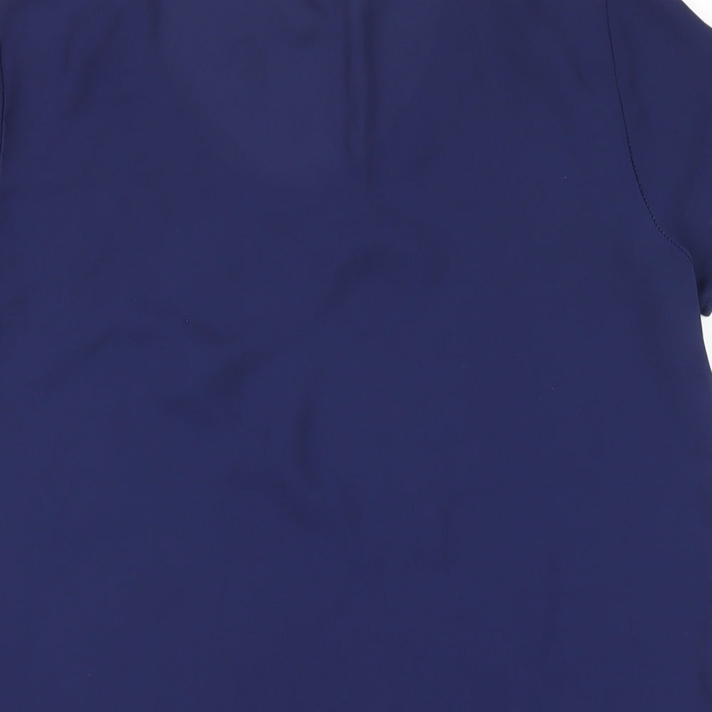Soprano Womens Blue Polyester Basic T-Shirt Size XS Round Neck