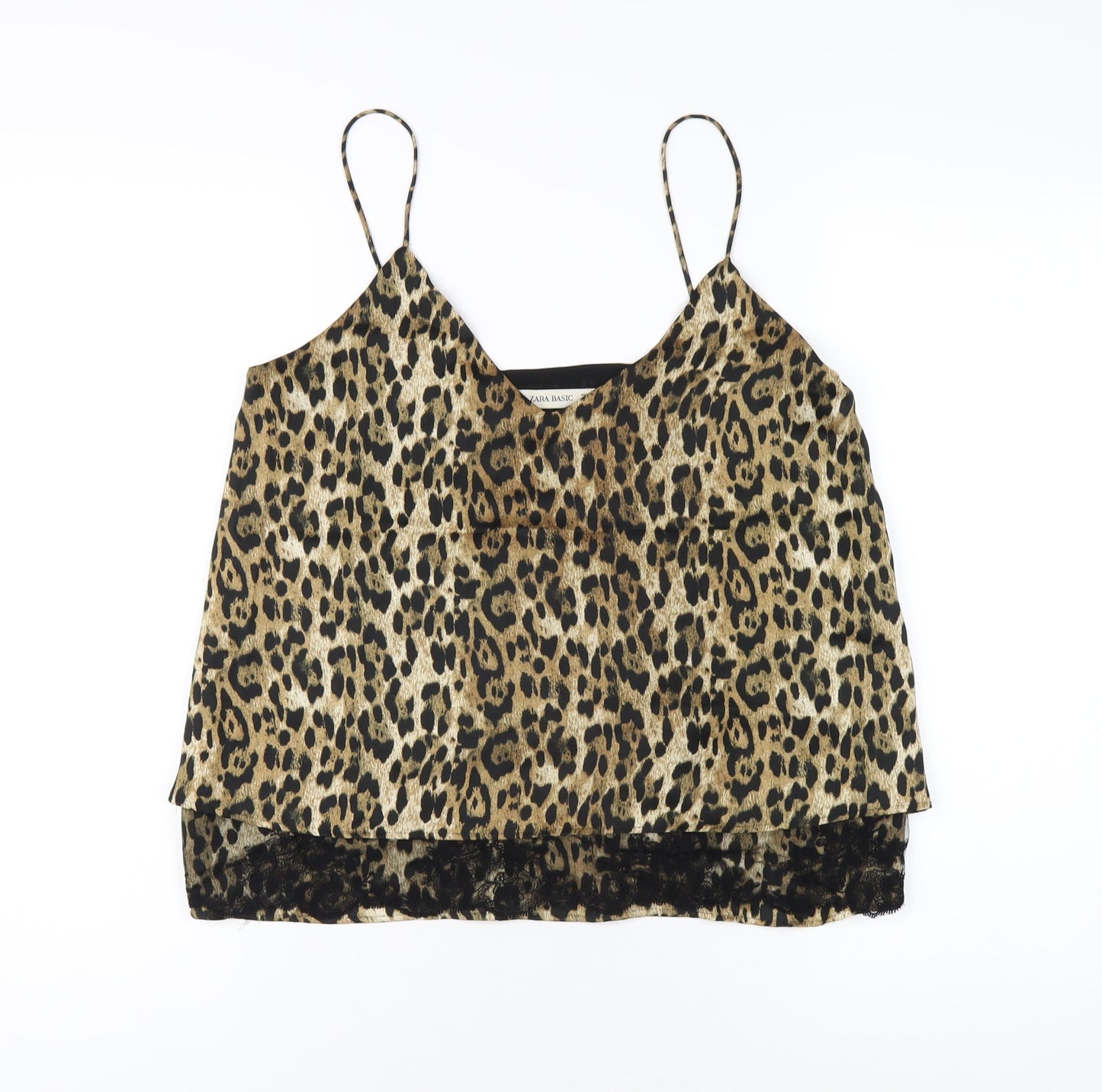 Womens UK Size S Zara Brown Camisole T-Shirt