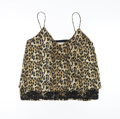 Womens UK Size S Zara Brown Camisole T-Shirt