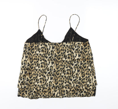 Womens UK Size S Zara Brown Camisole T-Shirt