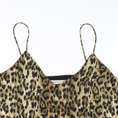 Womens UK Size S Zara Brown Camisole T-Shirt