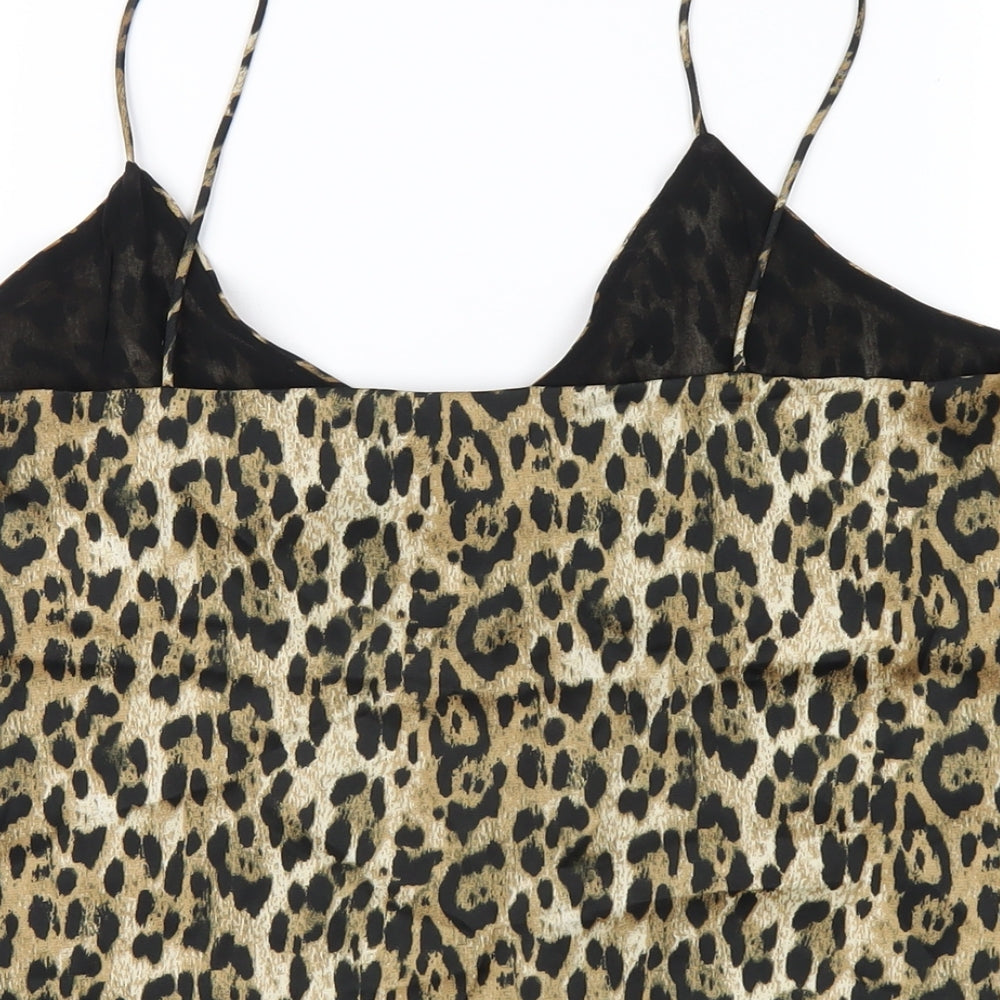 Womens UK Size S Zara Brown Camisole T-Shirt